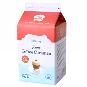Crema No Láctea para Bebidas de Calidad Profesional, Fabricante OEM/ODM, Crema de Caramelo HALAL para Postres, Crema para Café y Té con Leche, 500G - Product Image 1