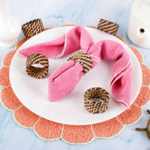 Vente chaude meilleure qualité tissé à la main bambou canne ronds de serviette à la main décoration de Table de mariage à la main pâques papier bois anneaux fêtes - Product Image 6