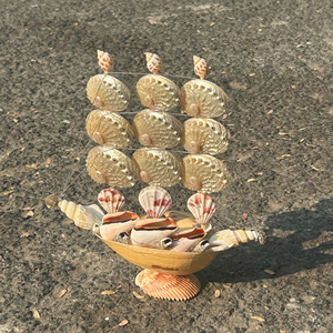 Seashell Boat Decoration Natural Polished <b>Abalone</b> <b>Shell</b> Conch Handmade Vietnam Factory Wholesale Hanging Boat Aquarium Craft - Product Image 3