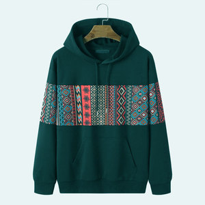 Sudadera con Capucha para Hombre DAIZEN STAR, Felpa Francesa, Estampado Geométrico, Manga Larga, Corte Regular, Informal, Otoño, 100% Algodón - Product Image 4