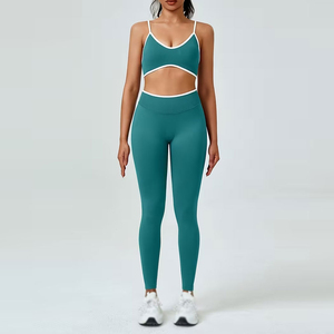 Conjuntos de Yoga para Mujer, Ropa Deportiva Personalizada, Material de Secado Rápido, Transpirable, para Entrenamiento, Verano - Product Image 5