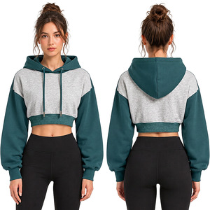 Vente en gros de sweats à capuche courts personnalisés pour femmes, fabricant de vêtements, fournisseur de vêtements à marque privée - Product Image 1