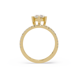 Trendy Beautiful Marquise Solitaire Lab Grown Diamond 1CT 2CT 3CT IGI Certified Open wrap for Women 14K Pure Gold Wedding <b>Rings</b> - Product Image 4