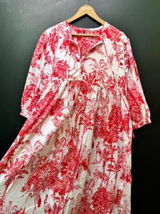 เดรสมิดิพิมพ์ลายคอตตอนแท้มาใหม่สำหรับผู้หญิงเหมาะสำหรับบรันช์และการออกไปข้างนอกในฤดูร้อน - Product Image 6