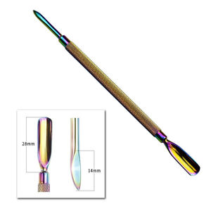 Pousse-cuticules carré en acier inoxydable réutilisable de qualité supérieure pour manucure en salon, double usage et logo personnalisé - Product Image 3