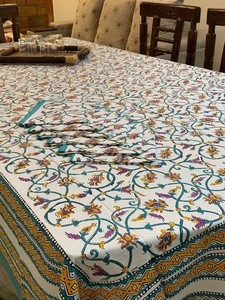 Bloc à main imprimé beau Design Floral nappe de Table nappe de Table avec 8 serviettes ensemble au prix de gros - Product Image 5