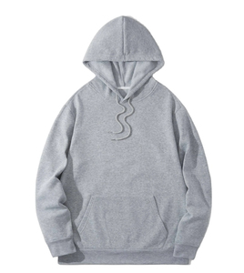 Sweat-shirt à capuche gris pour homme, style décontracté, avec poche avant et cordon de serrage, idéal pour l'automne - Product Image 1