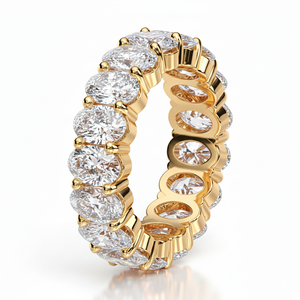 Anillos de boda de 3.0 quilates para mujer, corte ovalado, claridad VS1, color F, diamante cultivado en laboratorio certificado por IGI, anillo de compromiso de oro amarillo de 18k - Product Image 3