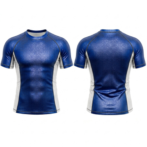 Maillot de compression professionnel pour hommes, tissu extensible à séchage rapide, idéal pour la gym, le fitness, le MMA, le BJJ et les sports. - Product Image 5