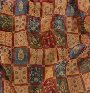 Multicolor Traditional Persian Mosaic Grid Printed Lightweight Polyester Organza <b>Fabric</b> Anti-Bacterial Eco-Friendly Tents - Product Image 1