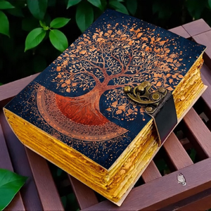 Tree of Life Leather Journal Handmade Blank Spell <b>Book</b> of Shadows Personalized Diary Cottagecore Anniversary Gift 400 Pages - Product Image 4