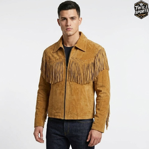 Chaqueta de Motero Personalizada para Hombre con Flecos, Cuero Genuino de Piel de Oveja, Corte Ajustado, Estilo Cafe Racer, Acolchado, OEM, Venta al Por Mayor - Product Image 2