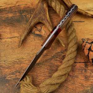 Custom Handmade Damascus Steel Drop Point Skinner Knife With Bone Handle And Leather Sheath 9 Inch DIY Outdoor Knife - Product Image 6