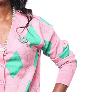 Cardigan en tricot tricolore pour femme, rose, vert et blanc, à manches longues, ouvert sur le devant, pull décontracté, mode color block, vêtement d'extérieur personnalisé - Product Image 3