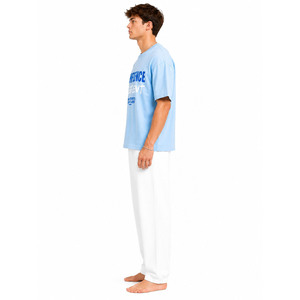 เสื้อยืดผู้ชายทรงหลวม คอตตอนนุ่ม ระบายอากาศดี เป็นมิตรกับสิ่งแวดล้อม พิมพ์ลายโลโก้ด้านหน้า สไตล์ลำลอง สำหรับฤดูร้อน ผู้ผลิตและจำหน่าย - Product Image 4