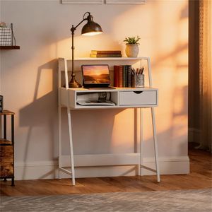 White Home Office <b>Desk</b> for Computer <b>Study</b> Writing - Product Image 2