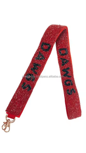 Classic Go Dawgs Beaded Bag <b>Strap</b> Handmade Embroidery Purse Belt <b>Adjustable</b> Crossbody Shoulder Custom Seed Beads Wholesale - Product Image 2