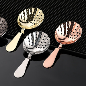 Cuillère en acier inoxydable, filtre à glace, outils de bar, verre mélangeur en forme de coquille avec passoires de bar, séparateur et mélangeur de glace - Product Image 6