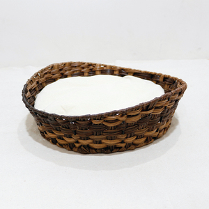 Cama Redonda Tejida de Plástico para Mascotas, Estilo Clásico, Duradera para Interiores, Todas las Estaciones, Sin Ensamblaje - Product Image 4