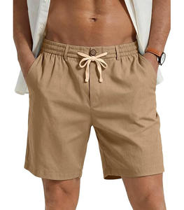 Shorts de yoga taille haute en coton bouclette pour femme, anti-plis, avec cordon de serrage et poches intérieures, taille élastique, idéal pour le fitness et le cyclisme en été - Product Image 1