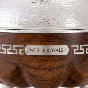 Royal Luxury Ramadan Hotpot Premium Wooden & Hammered Silver Casserole <b>Chafing</b> <b>Dish</b> <b>Buffet</b> <b>Set</b> for Gulf Wholesale - Product Image 2