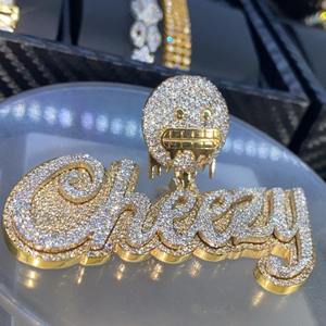 Colgante Hip Hop Personalizado con Letras, Colgante Personalizado con Nombre/Número/Logotipo, Colgante de Moissanita VVS1 Color D - Product Image 3