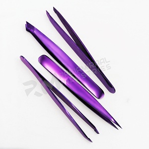 RMI Purple Full Plasma Color Eyebrow Tweezer 4 Different Point Pointy/Combo/Straight/Angle Eyebrow Tweezer Set - Product Image 3