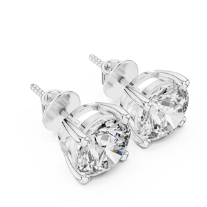 Elegant Round Cut Moissanite <b>Stud</b> <b>Earrings</b> 14K Gold Over Sterling <b>Silver</b> Push Back Brilliant Diamond <b>Earrings</b> <b>For</b> <b>Women</b> Daily - Product Image 5