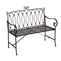 Nouvel Arrivage Banc de Jardin Double en Métal Style Victorien Moderne pour Villa, Patio, Extérieur, Parc, Hôtel avec Dossier