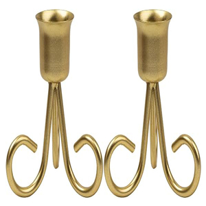 Chandelier doré pour bougies coniques, décoration de table de mariage, chandeliers de luxe adaptés aux banquets de mariage, Noël - Product Image 1