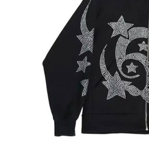 Sudadera con Capucha de Felpa 100% Algodón de Alta Calidad, Diseño a Cuadros, Casual, con Pedrería, al Mejor Precio, Servicio OEM, Transpirable, Ropa de Invierno para Hombre - Product Image 4