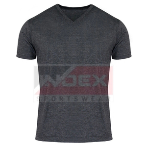 Camiseta de algodón con cuello en V para hombre, manga corta, informal, transpirable, tejido jersey, corte regular, con logo estampado en la parte delantera. - Product Image 6
