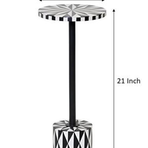 Mesa de Cajones con Incrustaciones de Hueso de ILAHI, con Base de Latón, Diseño Moderno, Detalles de Ágata, Almacenamiento de Tres Niveles, Mueble Portátil para el Hogar - Product Image 1