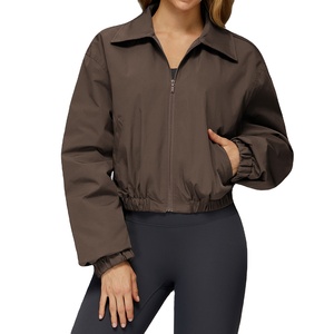 Hot Sell Midweight Breathable Windproof Zip Casual Full Length Hoodie Autumn Winter <b>Yoga</b> Outfit Fitness Windbreaker <b>Jacket</b> - Product Image 1