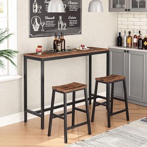 Juego de 2 Taburetes de Bar Industriales de 23.6 Pulgadas, Asientos para Barra de Cocina con Reposapiés, Diseño de Silla de Montar, Sillas de Bar Cómodas para Comedor - Product Image 3