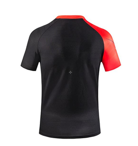 T-shirt de sport à manches courtes pour homme, impression par sublimation, motif uni, séchage rapide, polyester, coupe classique, col en V, 400 grammes, écologique - Product Image 2