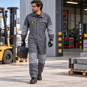 Construction Uniform Custom <b>Mens</b> Industrial Workwear Coveralls Cotton Utility <b>Jumpsuit</b> Long Sleeve Factory Worker Mechanic - Product Image 2