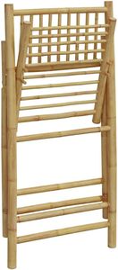 Natural Bamboo <b>Dining</b> Chair With White Cushion <b>Folding</b> Table <b>Set</b> Foldable Outdoor Backyard Garden Patio Bistro Stool - Product Image 5