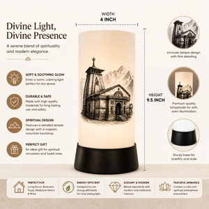 Modern Spiritual LED Table Lamp Printed Linen Lampshade Warm White <b>Light</b> Energy Efficient Decorative <b>Night</b> <b>Light</b> for Meditation - Product Image 5