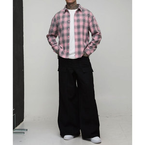 Pantalones Cargo Negros para Hombre, Corte Holgado, Estilo Urbano, Mezclilla de Algodón, Color Sólido, para Otoño - Product Image 3