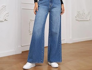 Women <b>Bootcut</b> Stretch Jeans High Waist Denim <b>Trousers</b> Slim Fit Casual Pants Flared Hem Comfortable <b>Ladies</b> Fashion Wholesale - Product Image 2