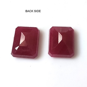 Ensemble de 2 pierres précieuses en rubis corindon naturel d'Afrique de 9,05 carats, taille émeraude, facettées - Product Image 6