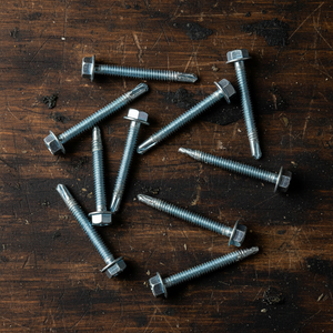 Anti-Rust Zinc Plated Hex Washer Head Fasteners - High Quality Deep Coarse Thread Steel <b>Screws</b> - Product Image 1