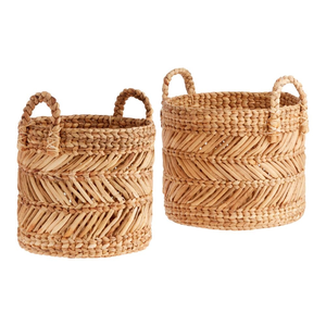 Handmade Eco-Friendly Rustic Natural Water Hyacinth <b>Basket</b> Wholesale Durable <b>Wicker</b> <b>Basket</b> for Household Items - Product Image 1