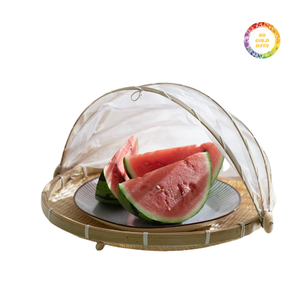 Lightweight Bamboo Food Cover Dome with Breathable Mesh for Dining <b>Table</b> - Product Image 2