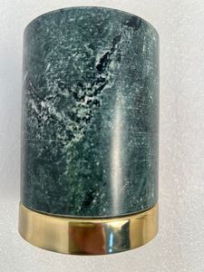 Porte-bougie rond en marbre avec base en acier doré pour décoration de centre de table de mariage moderne - Product Image 3