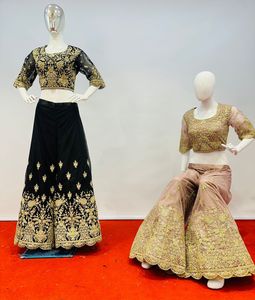 ชุดเจ้าสาวปากีสถานแบบคอตสูท ประดับด้วยงานปักด้วยหินจาร์กัน เสื้อผ้าเน็ตเลเฮนกาโชลี ผ้าคลุมศีรษะ ปักลายแบบดั้งเดิมและทันสมัย มี 9 สี - Product Image 4