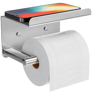 Support de rouleau de papier toilette auto-adhésif en acier inoxydable épaissi de qualité supérieure, résistant à la rouille, pour salle de bain et usage domestique - Product Image 2