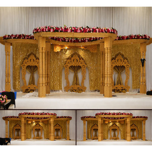Meilleur Mandap à Trois Piliers pour Mariages Sud-asiatiques, Trivedi Mandap pour Mariage Indien, Rituels de Mariage Gujarati, Mandap Traditionnel USA - Product Image 1