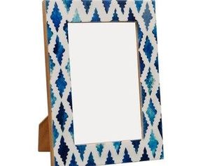 Cadre photo en verre teinté avec incrustation d'os fait main, personnalisable, de haute qualité, design élégant et lumineux pour table - Product Image 5